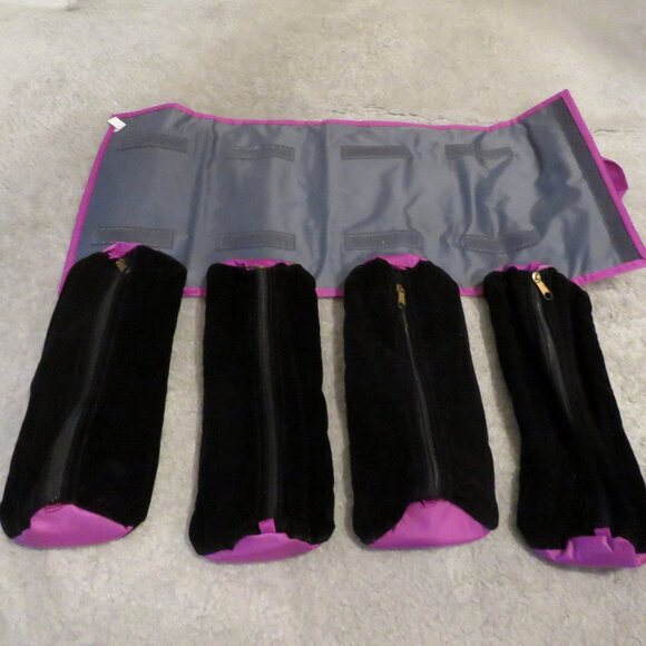 Joy Mangano JM New York Roll Up Makeup Beauty Jewelry Organizer - Purple Medium - Picture 5 of 15